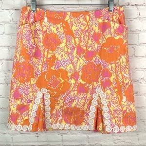 Lilly Pulitzer Starfruit Yellow Hen House Skirt 10-Vintage